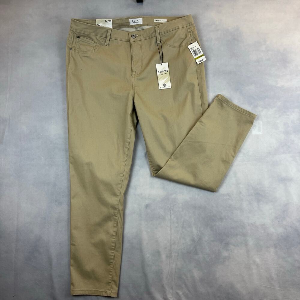 Curve Appeal Khaki Minimalist Jeggings Size 14/32